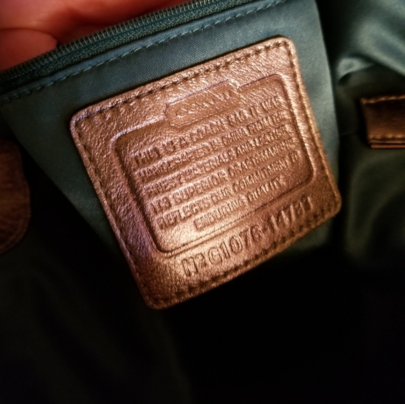 Coach Metalic Gold/Bronze Leather Kristin Hobo Shoulder Bag Handbag Purse #14783 - Picture 6 of 16